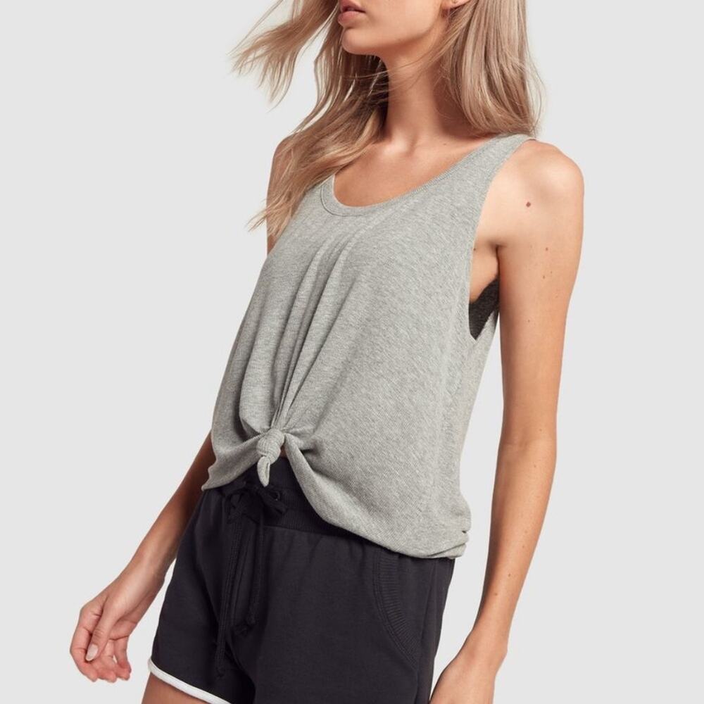 Spiritual Gangster Women’s Ribbed Knit Tank Top Gray Small